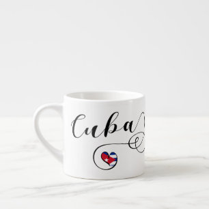 Tasse Expresso Cuba Drapeau Coeur, drapeau cubain dans un coeur