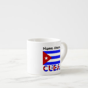 Tasse Expresso Cuba Drapeau cubain bleu clair Personnalisé