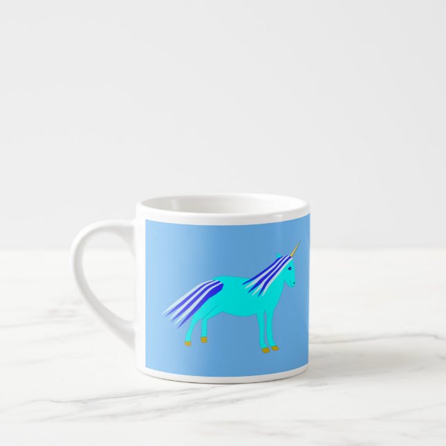 Tasse Expresso Cute Blue Baby Boy Unicorn (Gauche)