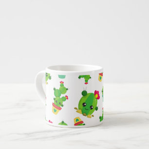 Tasse Expresso Cute Cactus, Green Cactus, Motif Cactus