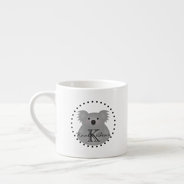 Tasse Expresso Cute Cudely Australia Baby Koala Oear Monogramme (Gauche)