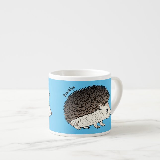 Tasse Expresso Cute prickly hedgehog cartoon (Devant droit)