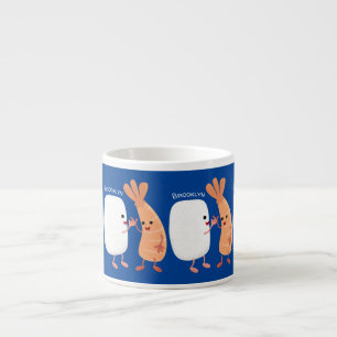 Tasse Expresso Cute sushi riz crevettes amis dessin animé