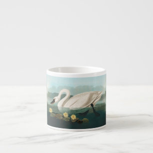 Tasse Expresso cygne audubon cygnes d'eau blanche