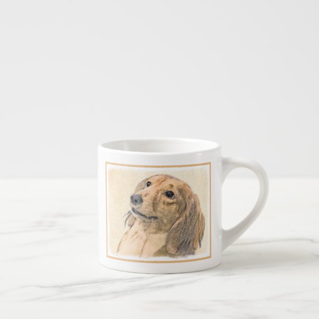 Tasse Expresso Dachshund (Longhaerien) Peinture - Art Chien origi (Droite)