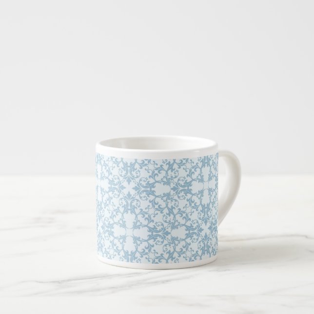 Tasse Expresso Damassé bleu-clair (Devant droit)