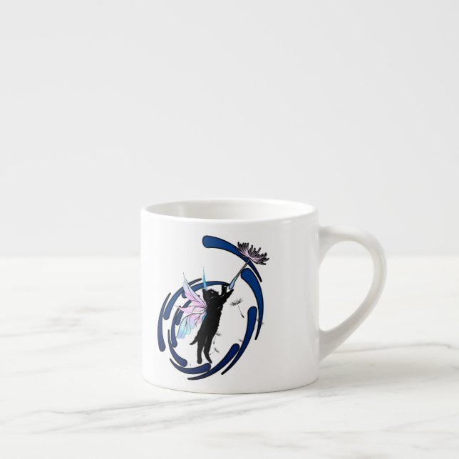 Tasse Expresso Dandelion de chat cosmique (Droite)