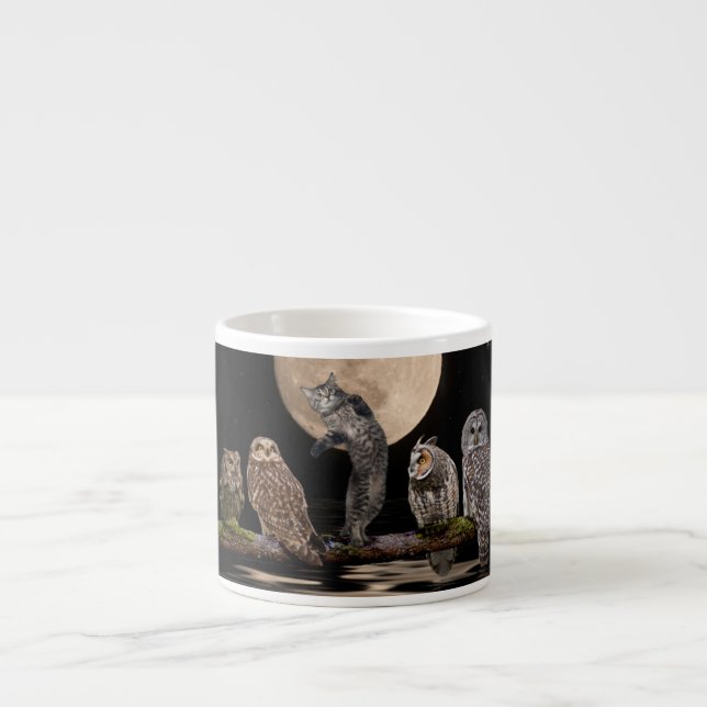 Tasse Expresso Danse d'Asio avec les hiboux (Devant)