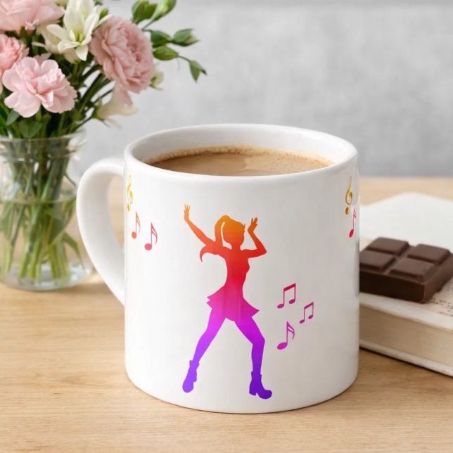 Tasse Expresso Danseuse avec des notes de musique – Cool K-Pop (Créateur téléchargé)