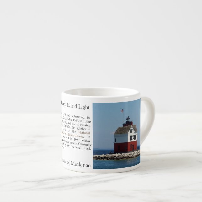 Tasse expresso de l'histoire du phare de Round Isl (Devant droit)