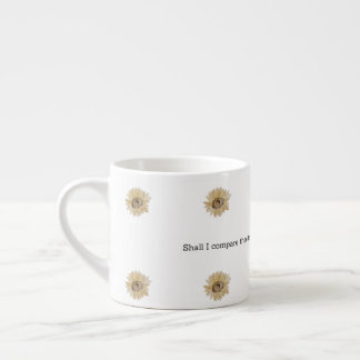 Tasse Expresso Décoration de citation d'été de Shakespeare pour l