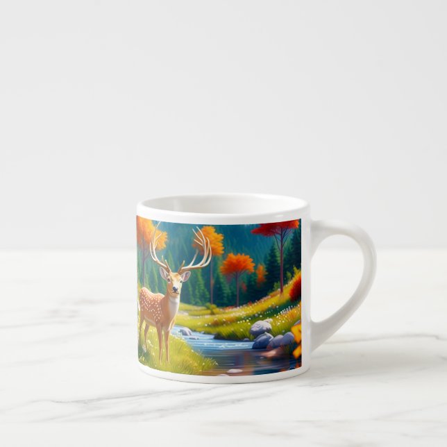 Tasse Expresso Deer d'or debout dans la forêt-987679 (Droite)