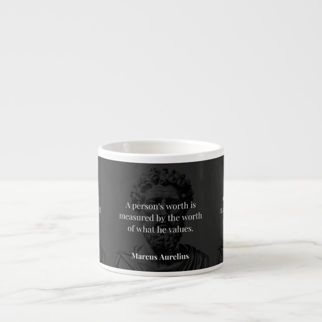 Tasse Expresso Définir une valeur : Marcus Aurelius sur les valeu (Devant)