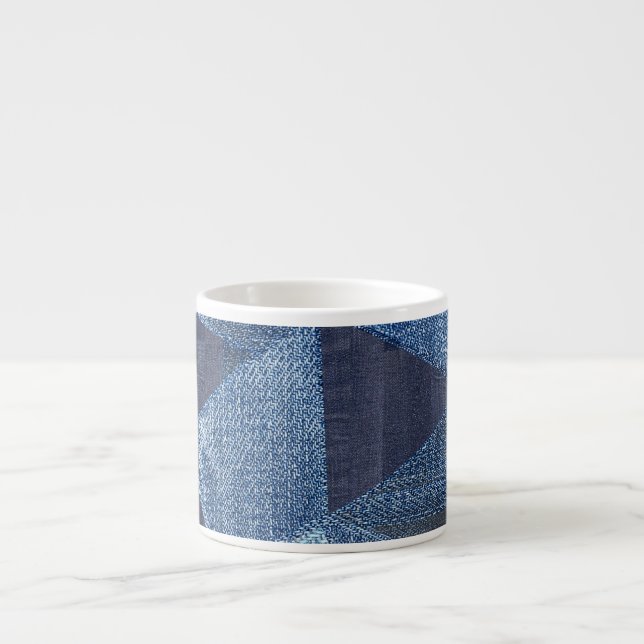 Tasse Expresso Denim Urban : Patchwork à rayures détendues. (Devant)
