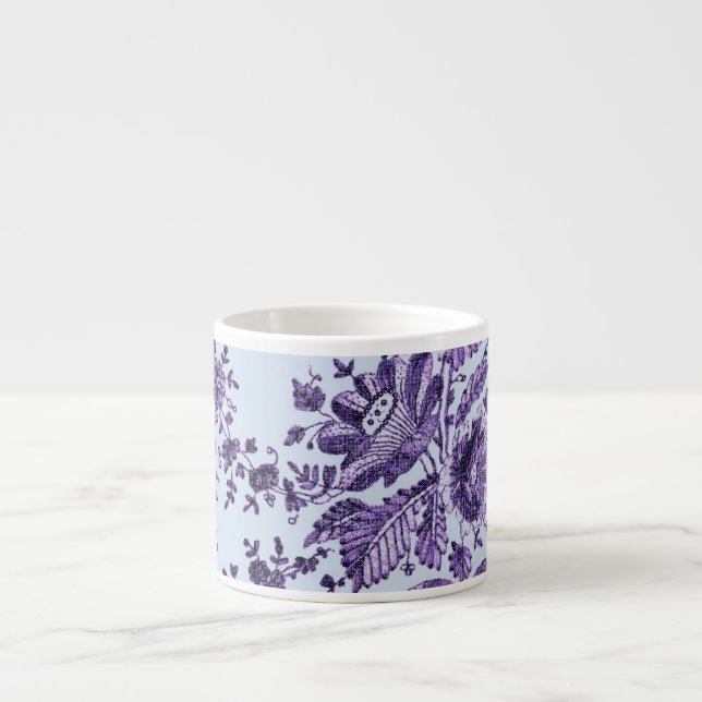 Tasse Expresso Dentelle florale violette (Devant)