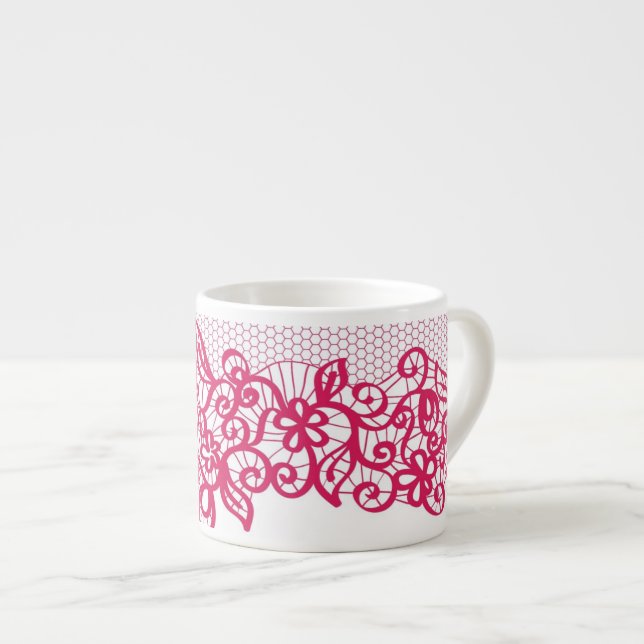 Tasse Expresso Dentelle rouge (Devant droit)