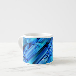 Tasse Expresso Design graphique transparent - bleu noir I