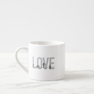 Tasse Expresso Design moderne, simple, urbain, tendance Love Cats
