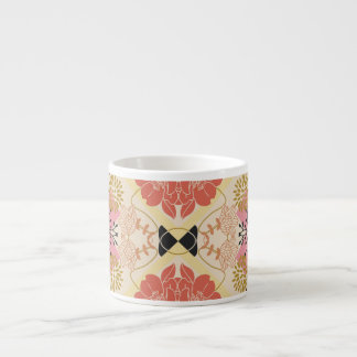 Tasse Expresso Design vintage fleuri et transparent pour motif.