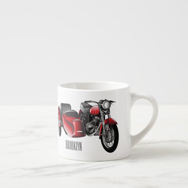 Tasse Expresso dessin animé de la moto Sidecar (Droite)