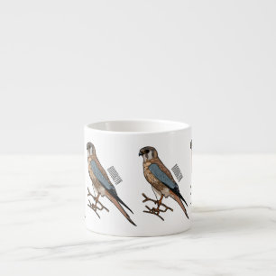 Tasse Expresso dessin animé d'oiseau-kestrel américain