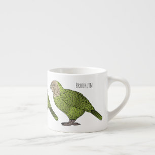 Tasse Expresso dessin animé d'oiseaux de Kakapo