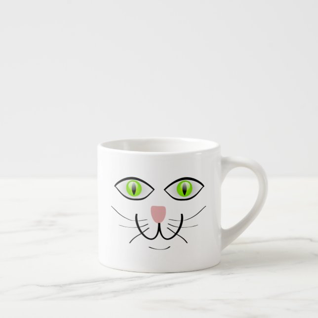 Tasse Expresso Dessin animé visage drôle de chat-29034 (Droite)