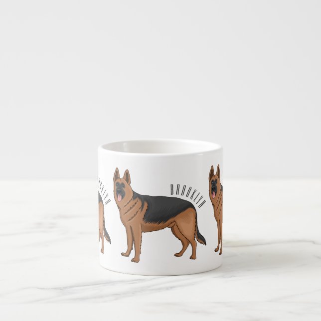 Tasse Expresso dessin de berger allemand (Devant)