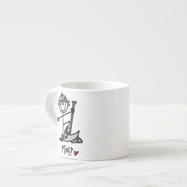Tasse Expresso Dessin de mineur bâtonnet (Devant gauche)