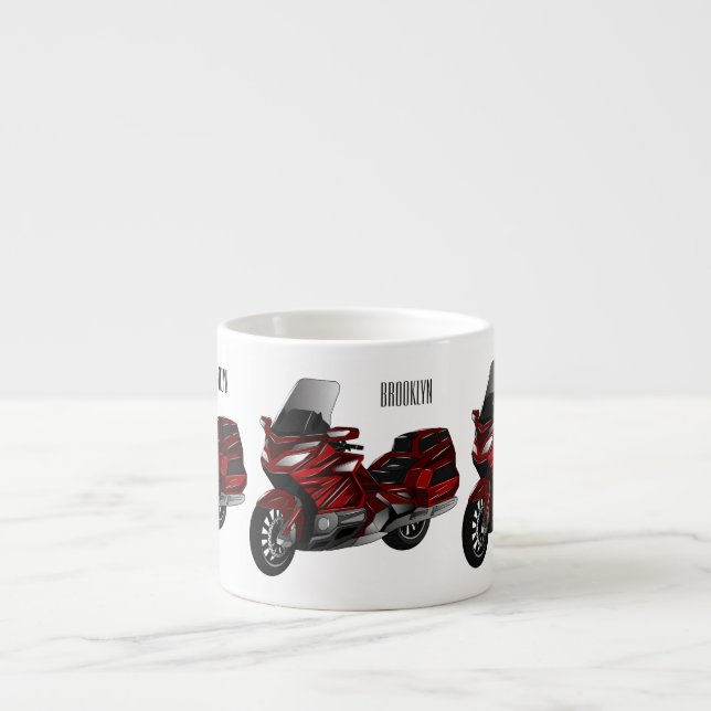 Tasse Expresso Dessin de moto de tourisme (Devant)