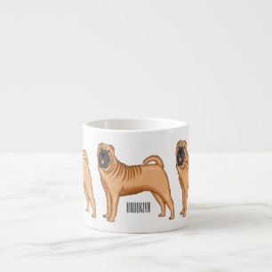 Tasse Expresso dessin humoristique chinois de chien Shar-Pei