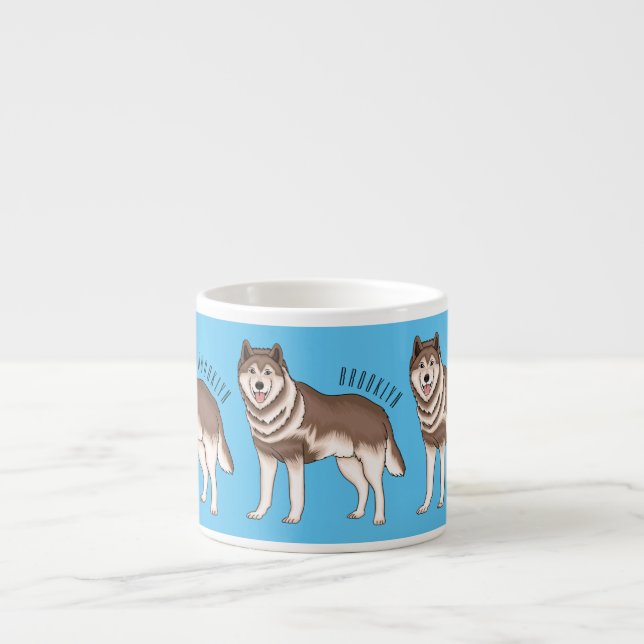 Tasse Expresso dessin humoristique sibérien husky (Devant)