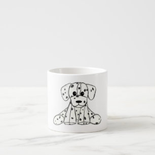Tasse Expresso Dessin simple de contour de chien en peluche dalma