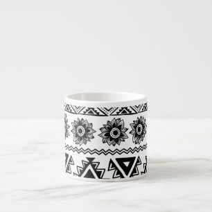 Tasse Expresso Deuxième ethnie tribale, motif sans coutures.