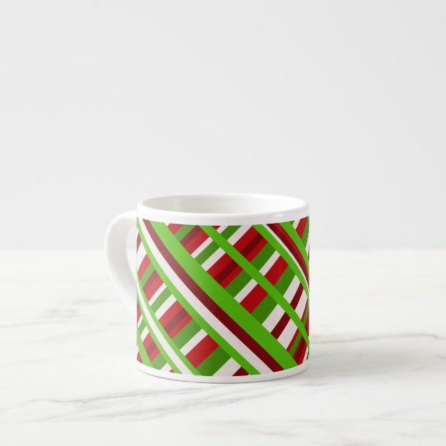 Tasse Expresso Diagonale de Noël (Devant gauche)