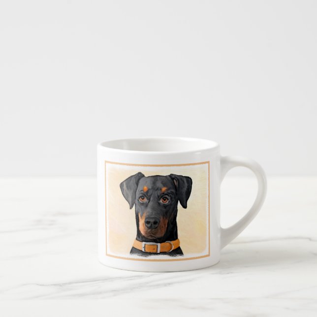 Tasse Expresso Doberman Pinscher Peinture non découpée Art origin (Droite)