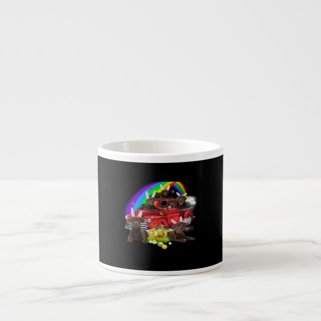 Tasse Expresso Dog Lover | Bunny Chocolate Labrador Easter Day (Devant)