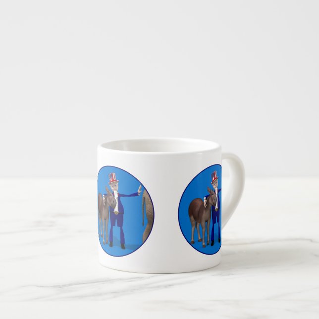 Tasse Expresso Donkey Lover Oncle Sam (Devant droit)