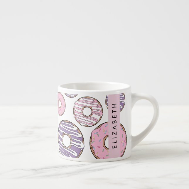 Tasse Expresso Donuts Roses, Donuts Violets, Saupoudrages, Votre  (Droite)