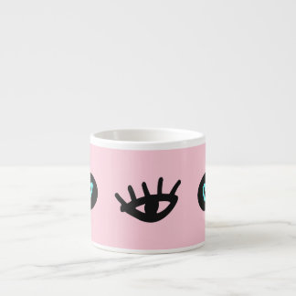 Tasse Expresso Doodle Fille : Coeurs Des Yeux Sans Couleur.