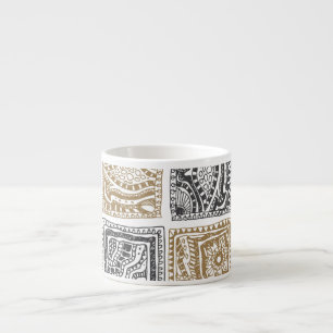 Tasse Expresso Doodle géométrique, motif abstrait vintage.