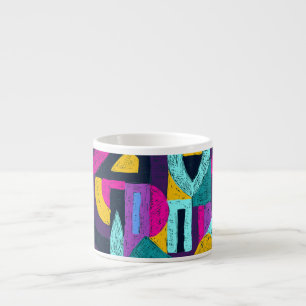 Tasse Expresso Doodles rétro : pop art géométrique.