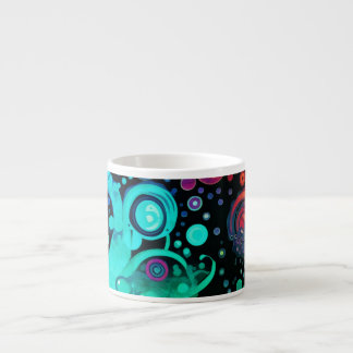 Tasse Expresso Dots et torsades Abstraite aquarelle masquer
