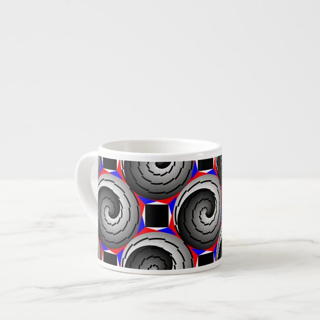 Tasse Expresso Double Yin Yang Spiral par Kenneth Yoncich (Devant gauche)