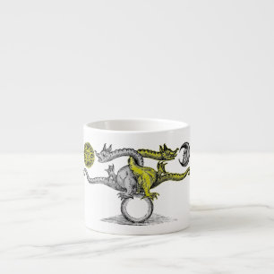 Tasse Expresso Dragons d'or et d'argent unis