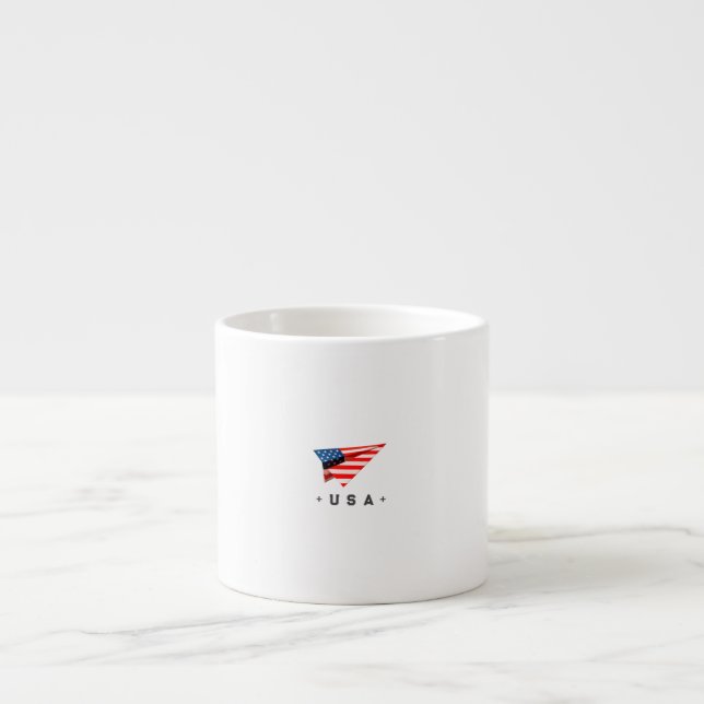 Tasse Expresso Drapeau avion en papier USA (Devant)