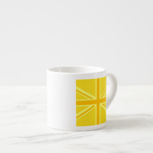 Tasse Expresso Drapeau britannique Union Jack très jaune