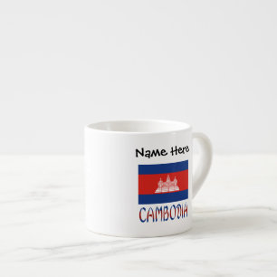 Tasse Expresso Drapeau cambodgien personnalisé