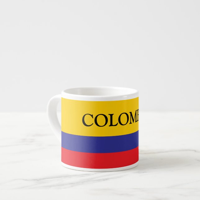 Tasse Expresso Drapeau colombien café expresso personnalisé (Devant gauche)