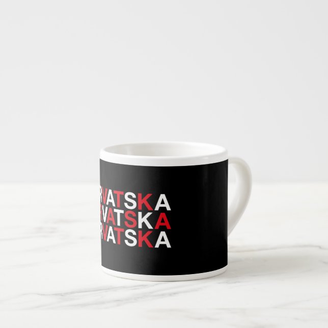 Tasse Expresso Drapeau CROATIE (Devant droit)